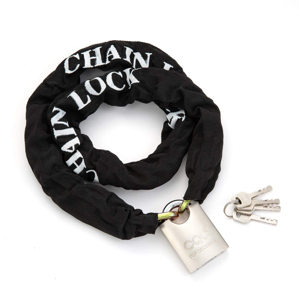 Heavy Duty Motorbike Cycle Chain 3 Keys Lock Padlock Anti-Theft High Security For Motorcycle Bike Bicycle Door Gate Fence (8Mm Dia. X 1200Mm Length) 8121737636903