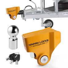 NiwNiw Heavy Duty Trailer Hitch Lock with Forged Steel Safety Ball Ifor Williams Knott Avonride 50mm Head (575003/575004/575005/575008),High Security