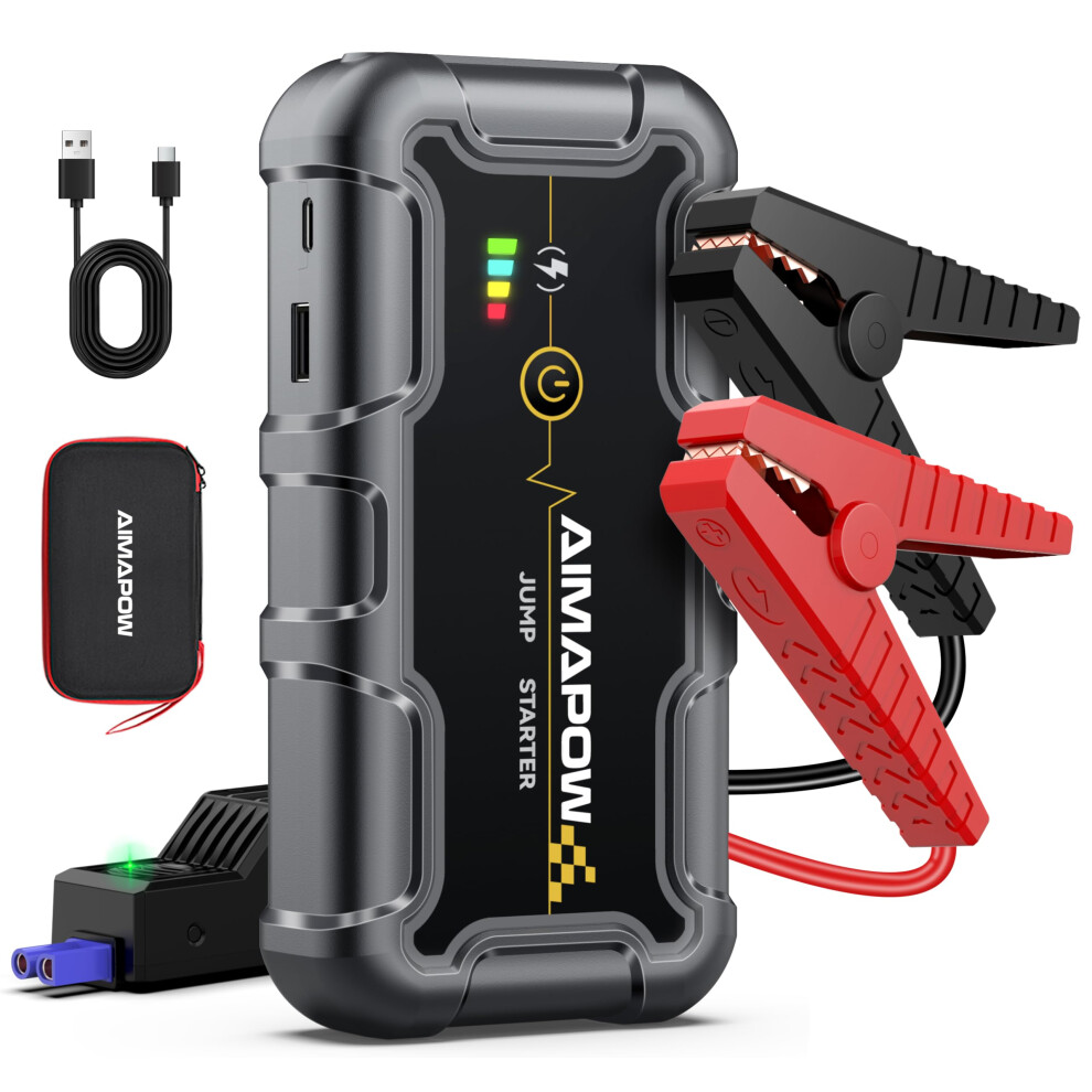 Aimapow Portable Car Battery Jump Starter 8000A 20000Mah Jump Box, Car Jumper Starter Portable Jumper Cables For Car(Alll Gas/10L Diesel), Fast Charg 5009936524425