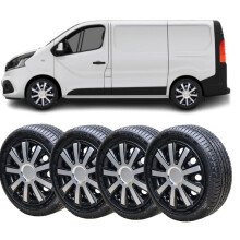 SOLIP 16" wheel trims, Hubcaps, Set of 4 for Vauxhall Vivaro, Citroen Dispatch from 2016,Peugeot Expert from 2016,Renault Trafic,Alloy wheels look co