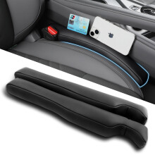POKSRI 2PCS Car Seat Gap Filler,Flame-Retardant Leather fill Gap Strip, Anti-Drop Stopper seat Space,Fits tightly and matches original car style,Widt