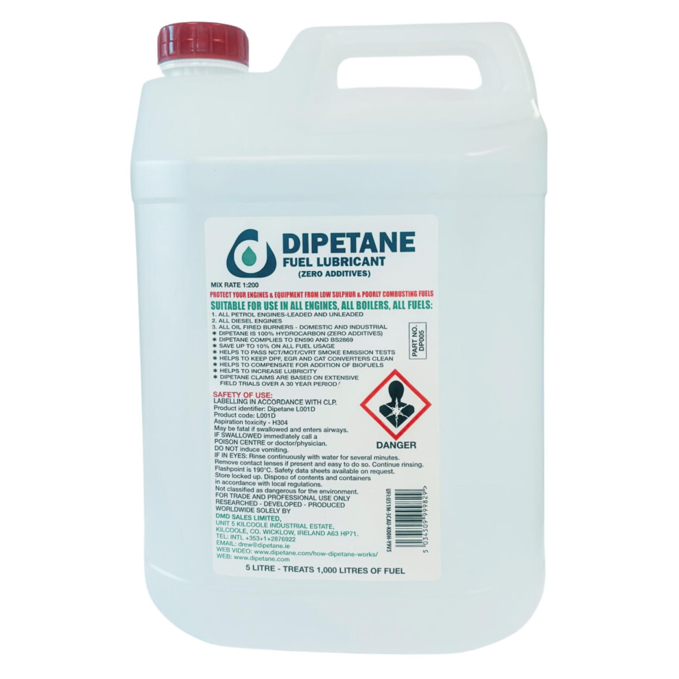 Dipetane Dp005 5Ltr Fuel Additive Treament For Improve Fuel Economy And Reduced Emissions