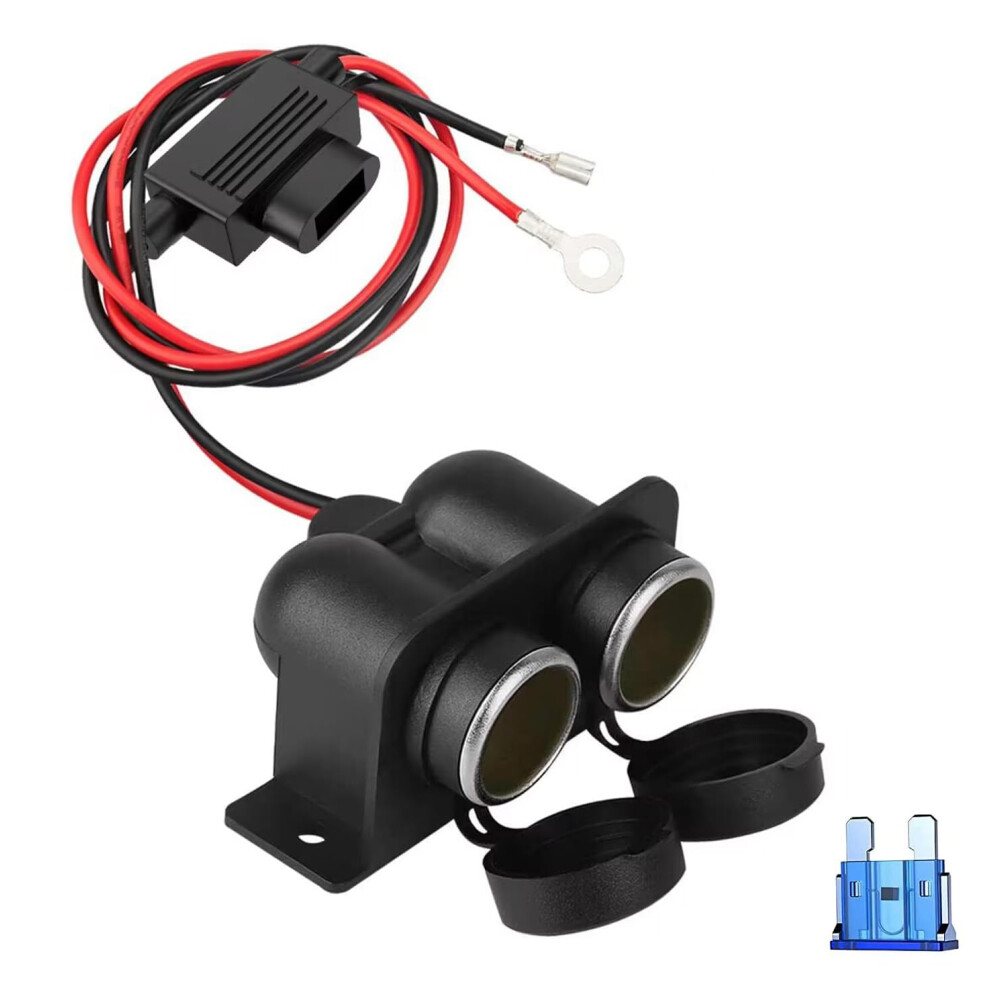 Cigarette Lighter Socket, Waterproof & Dustproof Cigarette Lighter Socket Plug Outlet For 12V Car Truck Motorbike Boat, With 15A Blade Fusesï¼Cl05) 5994708846495