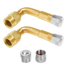 Bolatus 2Pcs Valve Extension 90 Degree, Tyre Valve Extension Adapter Valve Stem Adapter Brass Air Tire Stem Extension for Car Motorcycle Bike Truck R