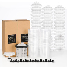 InoKraft Disposable Paint Spray Gun Cup, Paint System for HVLP and LVLP Paint Spray Paint Gun, Standard 22 Ounce (650ml) Kit with 45 Cups and Lids Sy
