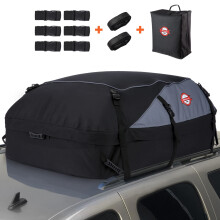Sailnovo 20 Cubic Feet/580L Car Roof Bag, Waterproof Car Roof Storage Box | Heavy Duty Roof Boxes for Cars with Roof Bars or No Rack | With Reinforce