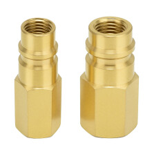 2Pcs R134a Refrigerant Tank Adapters, Air Conditioning Coupler Adapter Fitting 1/4SAE High Pressure Converter Coupler Connector 13