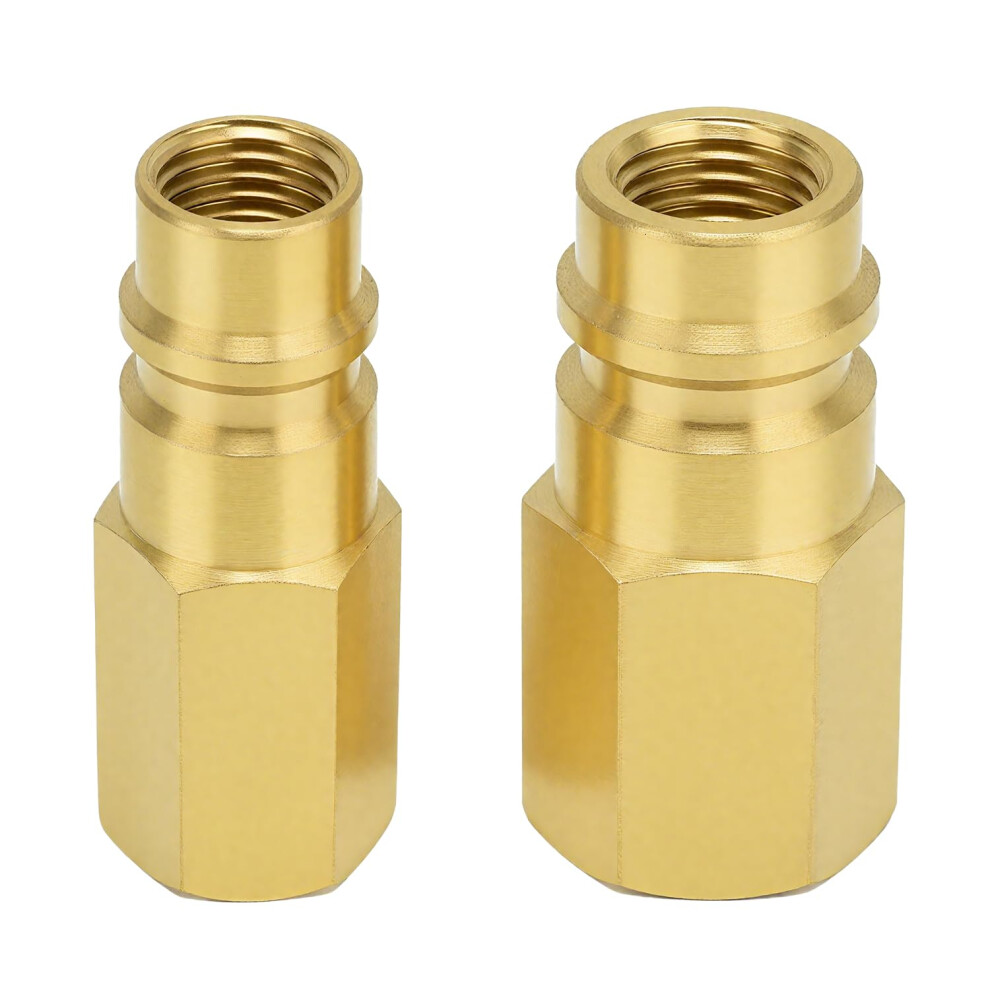 2Pcs R134a Refrigerant Tank Adapters, Air Conditioning Coupler Adapter Fitting 1/4Sae High Pressure Converter Coupler Connector 134A Brass Vacuum Pum 8230298816720