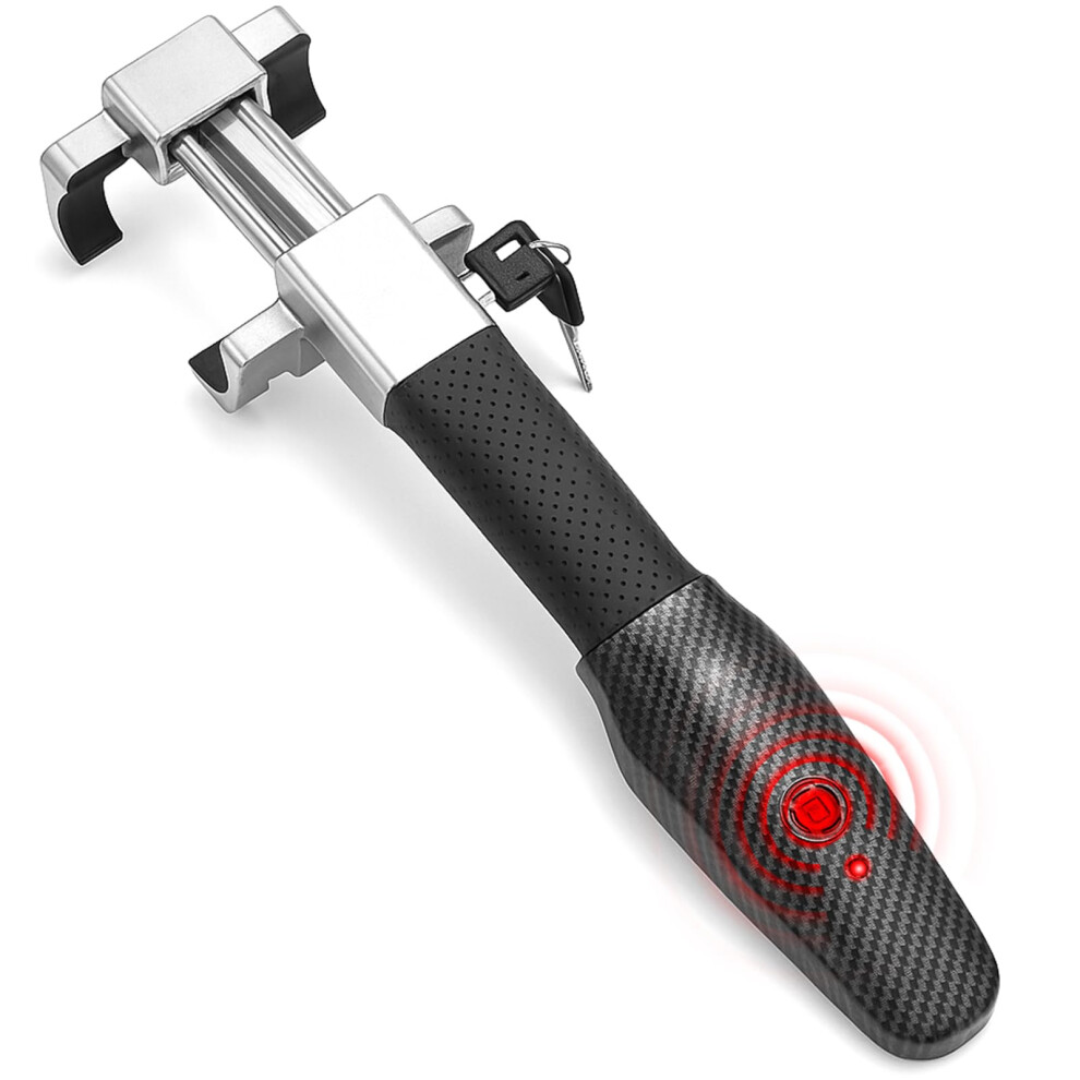 Steering Wheel Lock With Alarm, 120Db, Wheel Spoke Width 2.75In, Battery Required, Crook Locks For Cars, Car Lock Anti-Theft Device, Heavy Duty 4765709864419