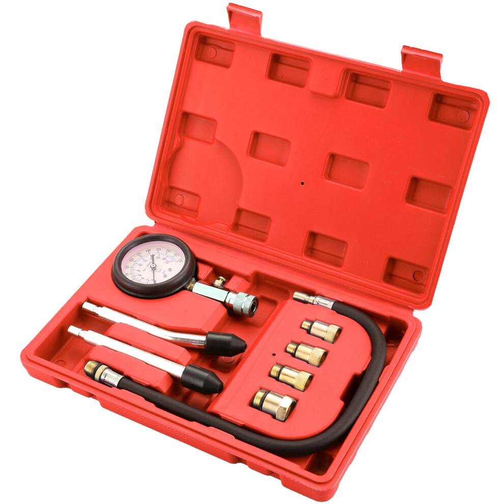 Dasbet 8Pcs Petrol Engine Cylinder Compression Tester Kit | Compression Tester Kit Fuel Cylinder Pressure Gauge For Petrol Gas Engine Automotive Tool 5787938001686
