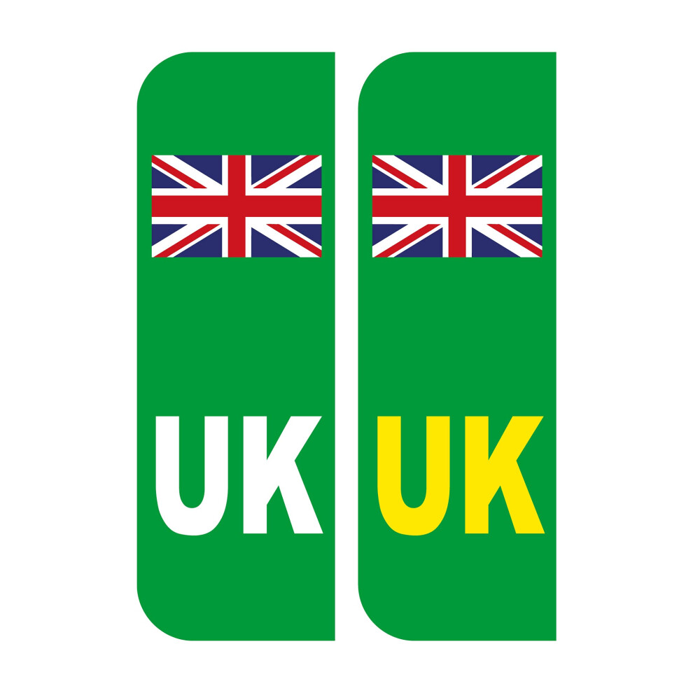 Uk Car Sticker With Uk Flag, Self-Adhesive Vinyl, For Electric Car, 104Mm X 36Mm, Pack Of 2 Green 7776678360571