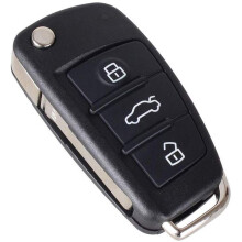 Kelay 3 Buttons Folding Remote Car Key Fob Case Shell Compatible for Audi A2 A3 A4 A6 A6L A8 Q7 TT S6 Quattro Keyless Entry Key Fo