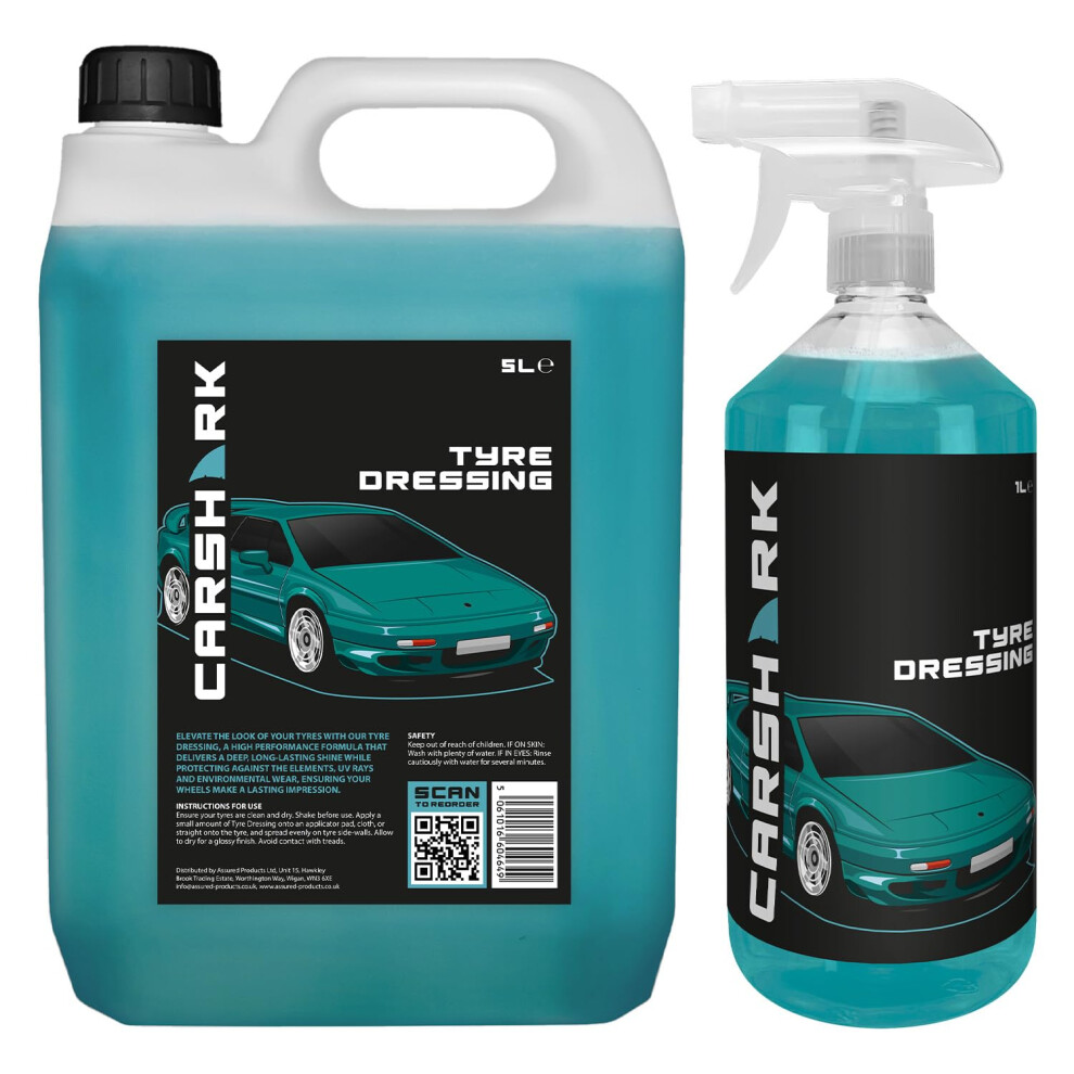 Carshark Tyre Dressing 1L + 5L, High Performance Formula, Deep Shine, Uv Protection 8722677424782