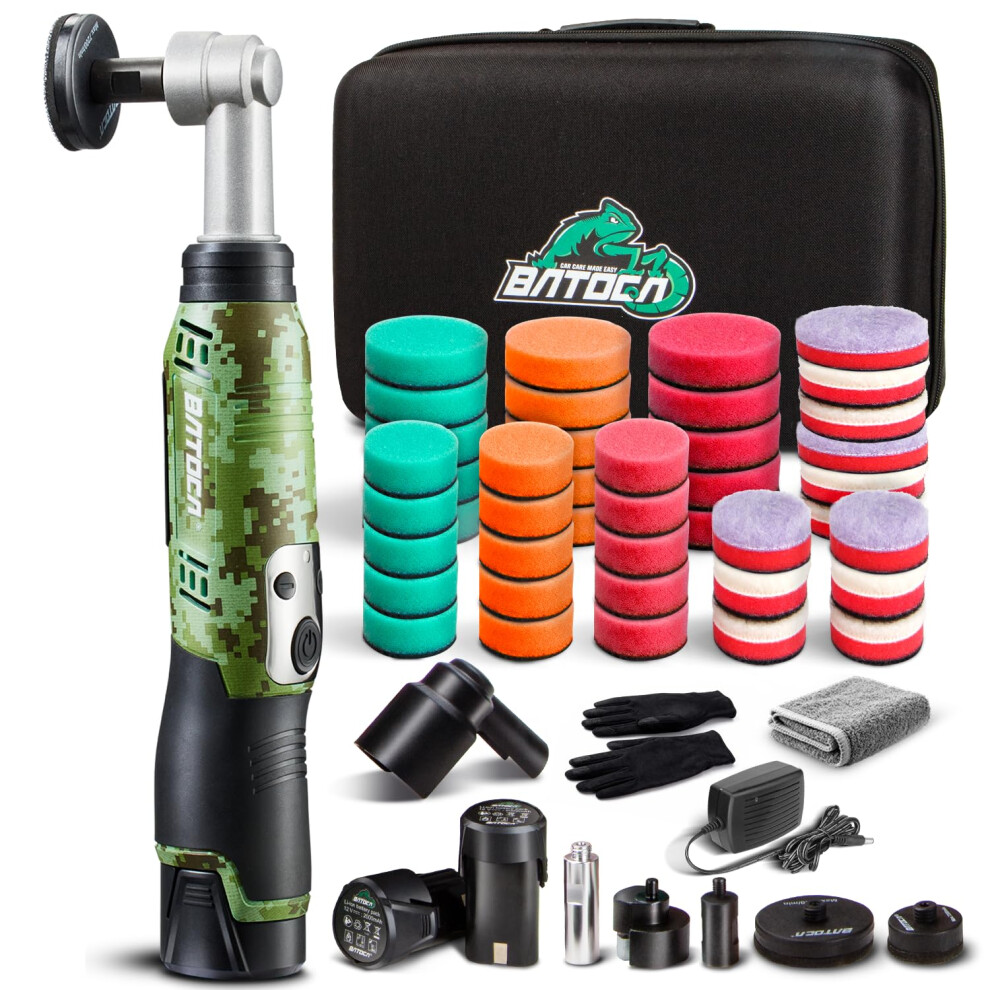 Batoca S6 Cordless Mini Car Polisher Buffer Sander Da & Rotary Small Polishing Machine For Car Detailing Polish Buffing With 2X 2.0Ah 12V Battery 6 S 4389210934548