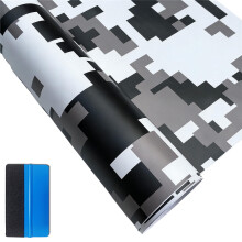 NewL Camo Vinyl Film Camouflage Car Wrap Film For Car Styling Bike Computer Laptop Scooter Motorcycle (White Digital, 50cm x 150cm)