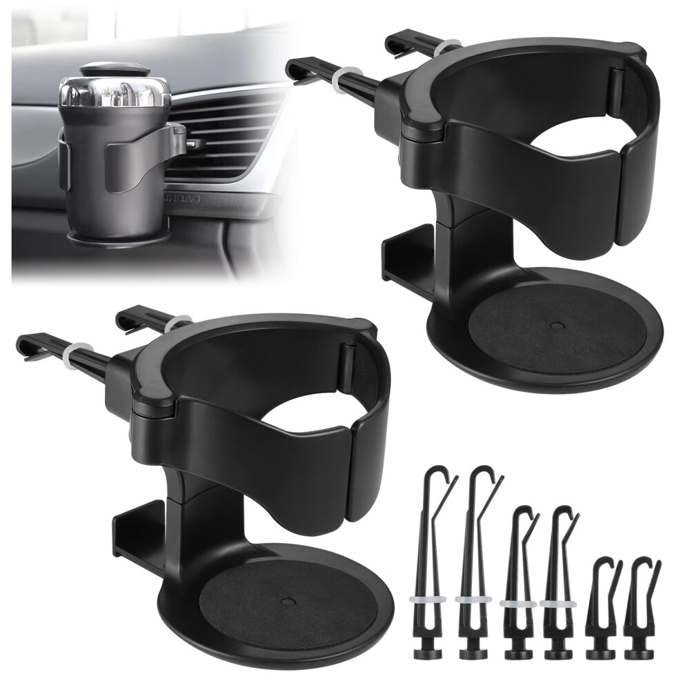 Jizzu 2 Pcs Car Cup Holders, Air Vent Cup Holder For Cars, Car Drinks Holders Universal Adjustable Vehicles Cups Holder, With Car Ventile Clips, Vehi 8191416844141