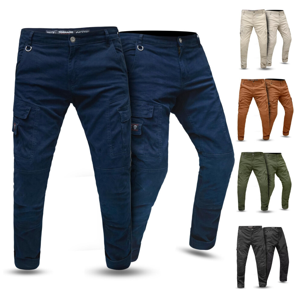 Tornado Atlantic Motorcycle Cargo Pants For Men | Twill Cotton Protective Biker Pants With Ce-Approved Armor & Aramid Lining (Uk, Waist, 30, Regular, 5292813182737