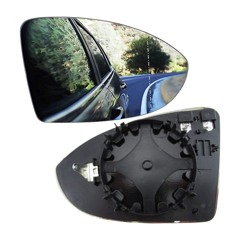 Lt2cp Heated Convex Wing Mirror Glass Right Driver Side For Vw Golf Mk7 2013Â2020 With Fixing Bracket Clip-On Replacement 1252374076672