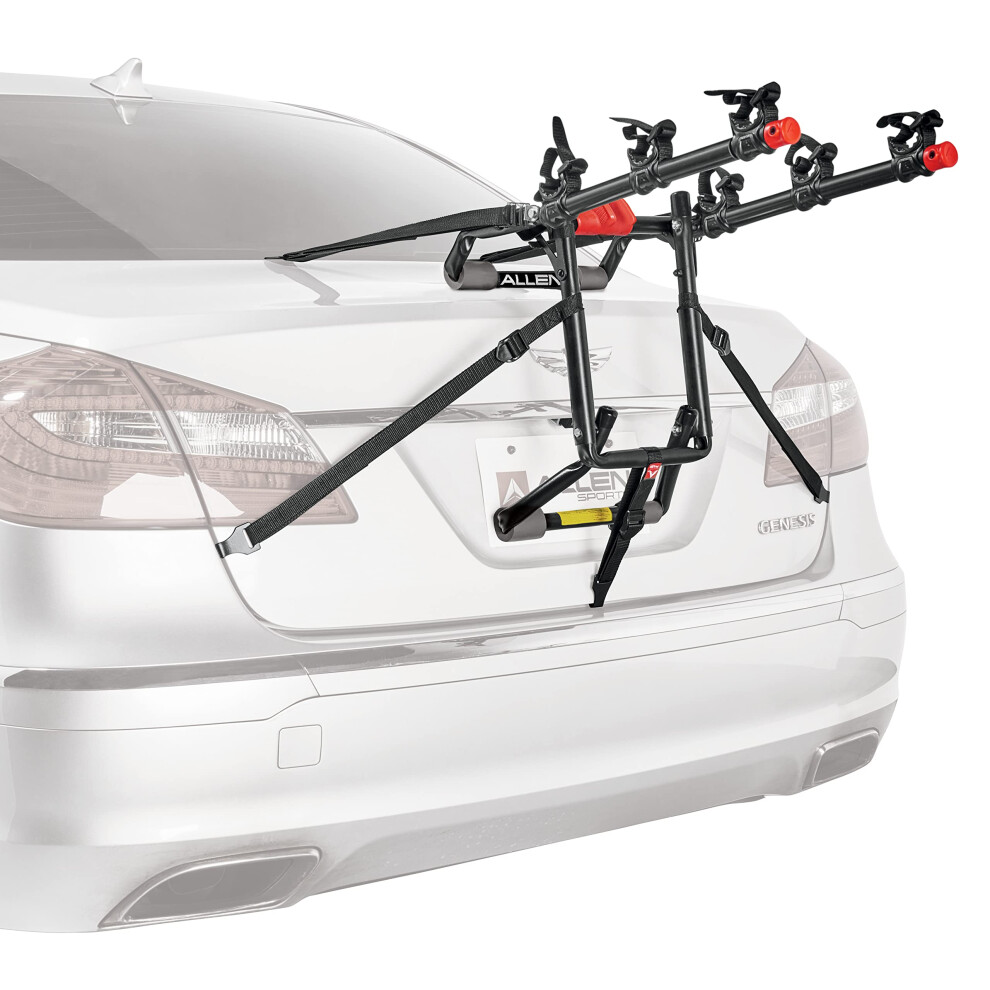 Allen Sports Deluxe+ 3-Bike Trunk Mounted Carrier, Model Qs3, Black 6193380875369