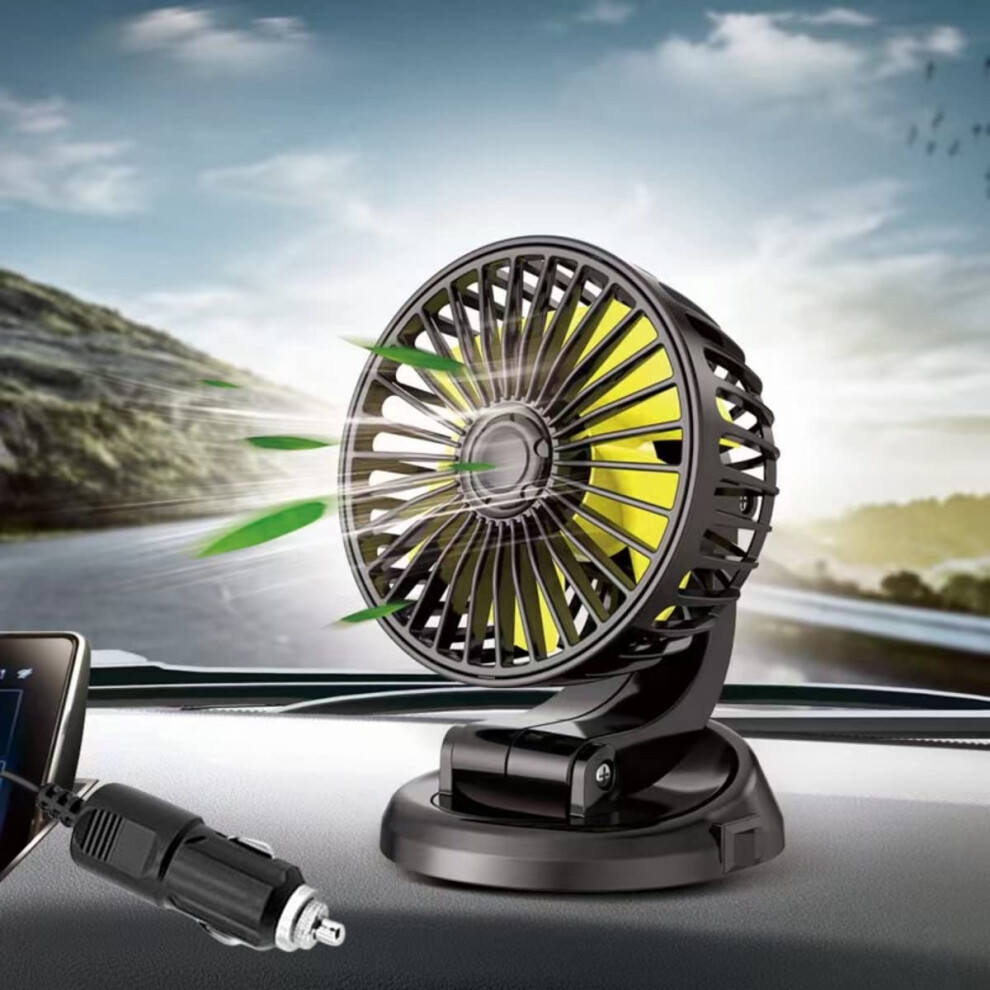 Nircho 12V Electric Vehicle Cooling Fan - 360 Rotation, Portable, Silent, Plugs Into Cigarette Lighter - For Car, Truck, Suv, Rv, Boat 3485630279816