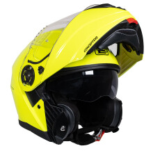 G-MAC Concept Evo Modular Flip Up Front Sun Visor ECE 2205 Approved Motorcycle Motorbike Helmet (Safety Yellow, 2XL)