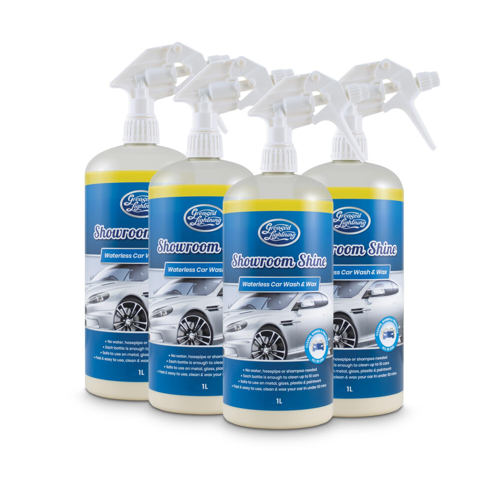 Greased Lightning W824 Showroom Shine 1L Value Quad Pack - Waterless Wash And Wax - Clean Shines And Protects In One 4277715853993