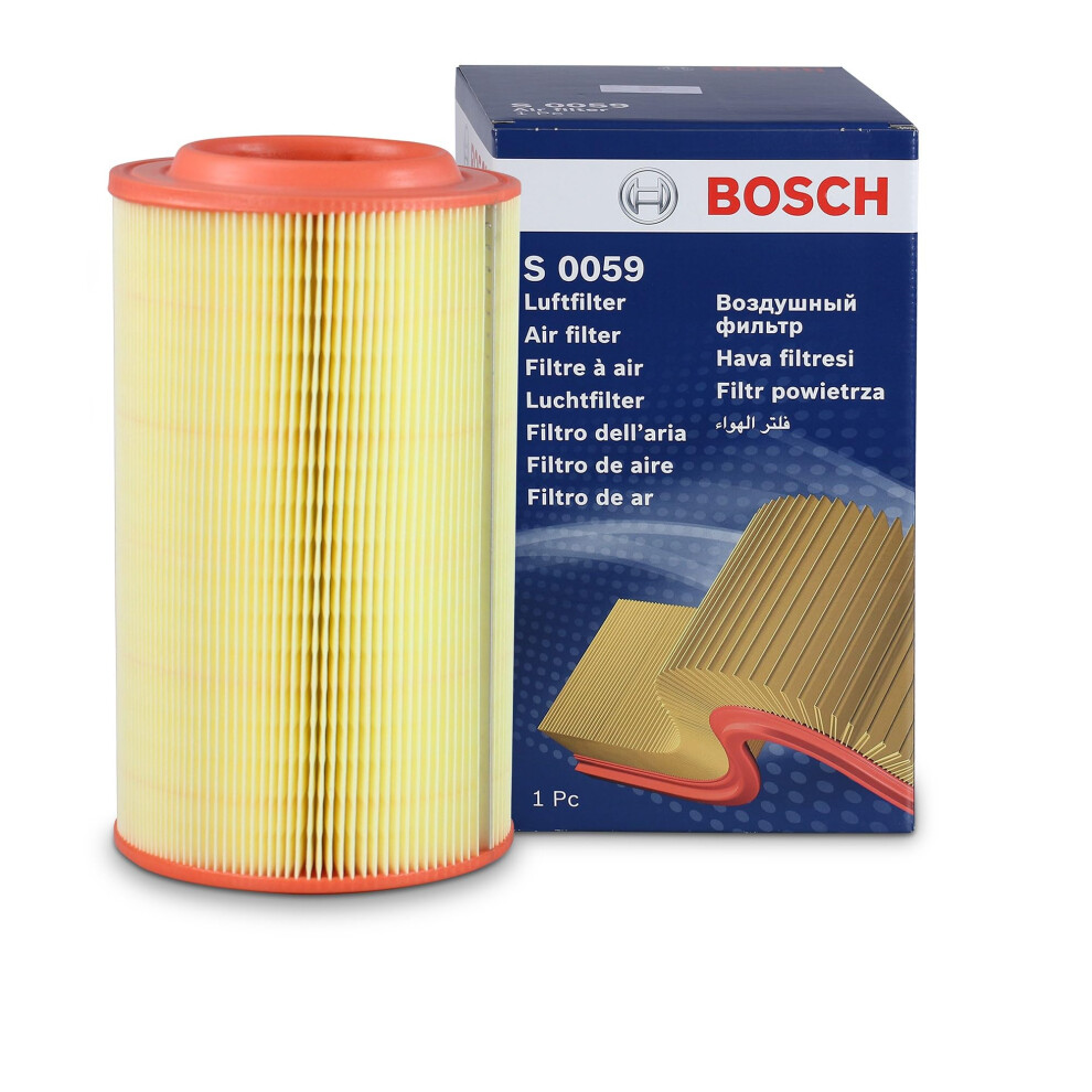 Bosch S0059 Car Air Filter - Separates Particles From The Air Intake - Moisture-Resistant Plus High Tensile Strength