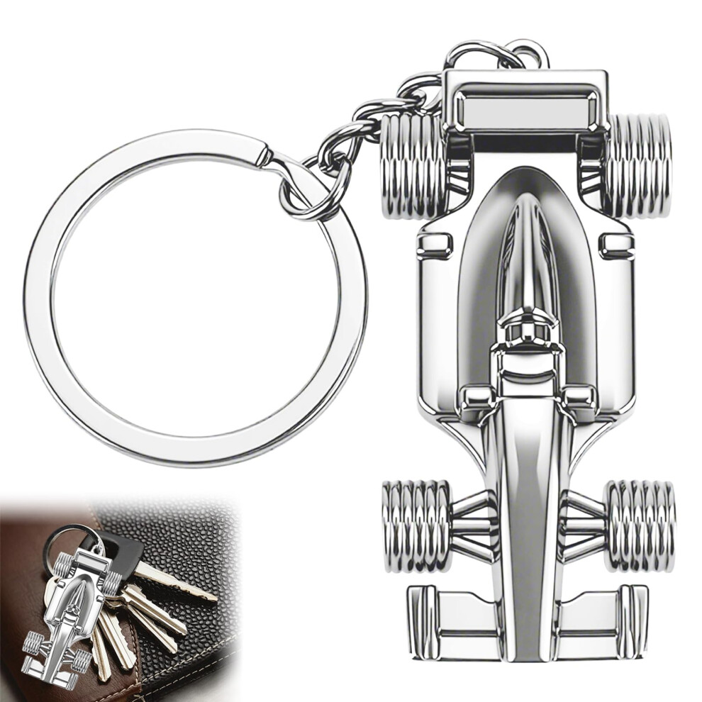 Racing Car Keyring,Formula 1 Metal Key Chain,Car Plate Keyrings Keychain,Chrome Finish F1 Keychain For Cars Keys,Key Ring Accessory Racing Metal Keyr 3633113126717