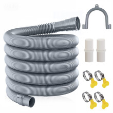 Collapsible Caravan Waste Pipe Extension, 3M Universal RV Waste Water Hose Adaptor Kit with 2 Extender Connectors 4 Pipe Clamps and U Bracket for Mot