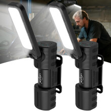 LETOUR Inspection Light 2 Pack Rechargeable LED Work Light, 2000 Lumen Magnetic