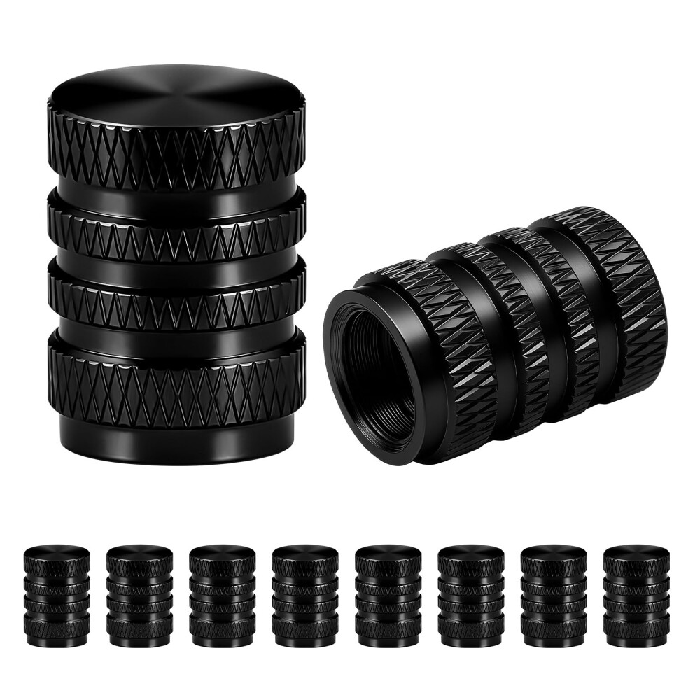 10 Pcscar Dust Caps For Car Tyres, Blackcar Tyre Valve Caps For Car Tyres, Aluminum Tire Valve Stem Capscovers Replacement For Automobile Motorcycles 5000745602373