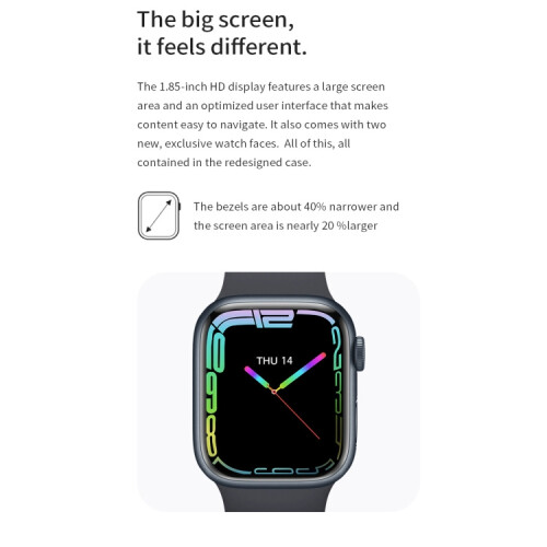 Watch 8 Max 1,85 ιντσών ασύρματη φόρτιση Bluetooth κλήσεων NFC Smartwatch (γκρι): γκρι δώρο έκπληξη 1