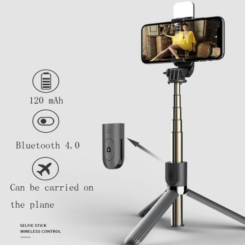 L03S Bluetooth Fill Light Tripod Integrated Selfie Stick (White) :white Surprise Gift 2