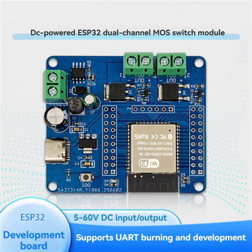 4X ESP32 Dual-Channel MOS-Schakelmodule DC5-60V -Board ESP32-32E WiFi- en BLE-Module 2