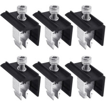 6 Clips Terminales para Soporte de Panel Solar, Juego de Clips de Fijación de Aleación de Aluminio, Clips para Paneles Solares, Instalados en Techos