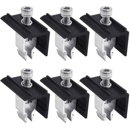 6pcs Solar Panel Bracket Terminal Clips, Aluminum Alloy Fixing Clip Set, Solar Panel Clips, Installed  Flat Roofs