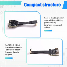 HD 2.1 ADT 24P Tipo AA Cable de Extensión de Vídeo Plano Delgado Macho A Hembra para Antena FPV Compatible con 2.1 Cinta Flexible B