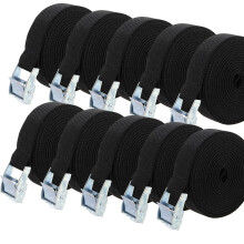 HAKZEON 10 Pack 3m x 25mm Tie Down Lashing Straps, Adjustable Heavy Duty Tensioning Belts Lashing Straps, Cam Buckle Tie Down Straps for Bicycle Carr