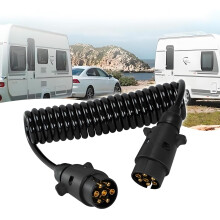 BREEZENEST 7 Pin Flat Trailer Wiring Extension Lead 3m Heavy Duty Male to Male Towing Wire Harness for Trailer Lights Caravan Truck Boat Brake Joint