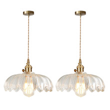 2PCS Glass Pendant Light Vintage Interior Ceiling Light Retro Modern Pendant Lights