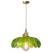 Glass Pendant Light Vintage Interior Ceiling Light Retro Modern Pendant Lights Green
