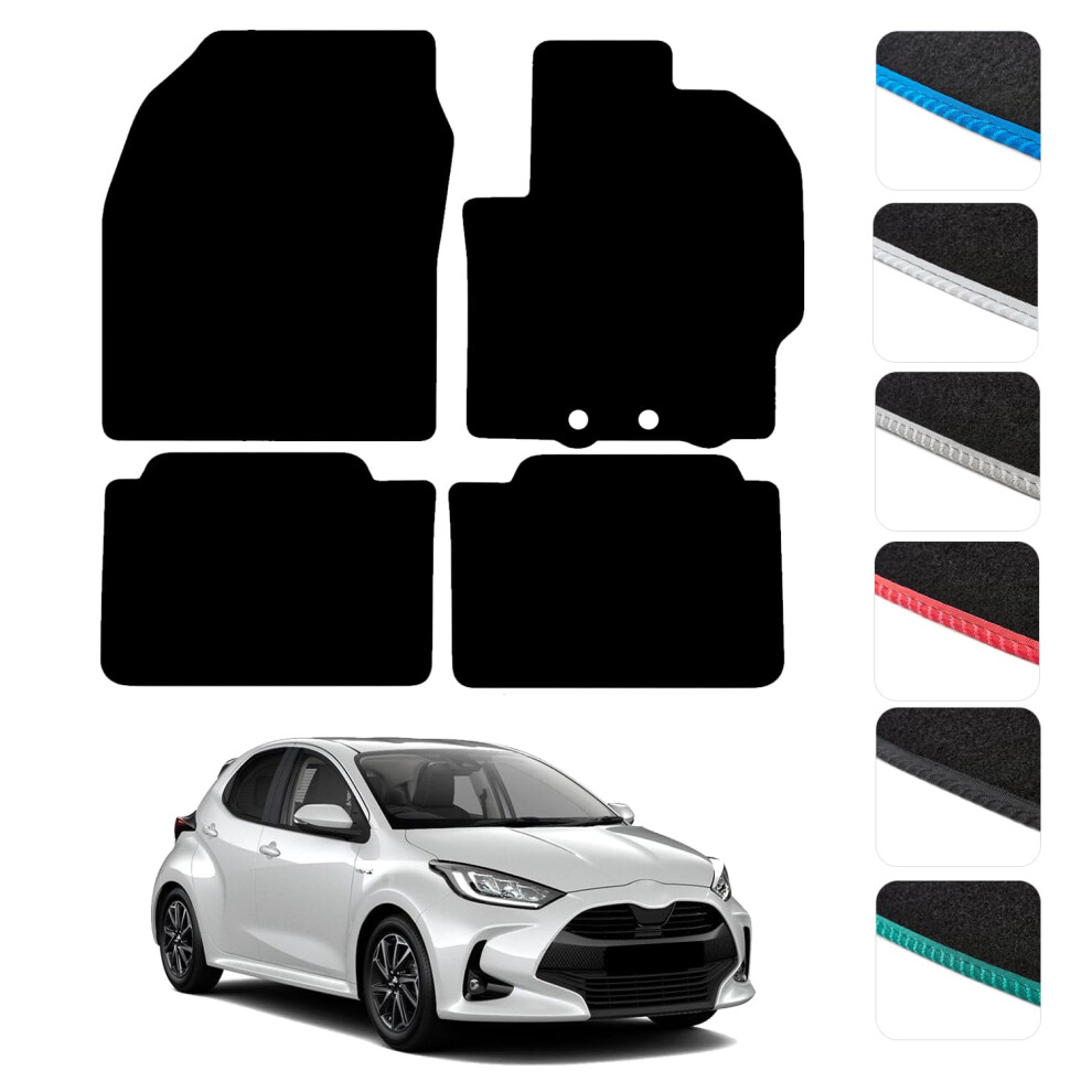 Gcm - Car Floor Mats For Toyota Yaris Hybrid 2019 To Present Full Coverage Floor Protection - Anti Slip & Fit Car Mat With Clips Easy To Clean Car Ca 3334297373606