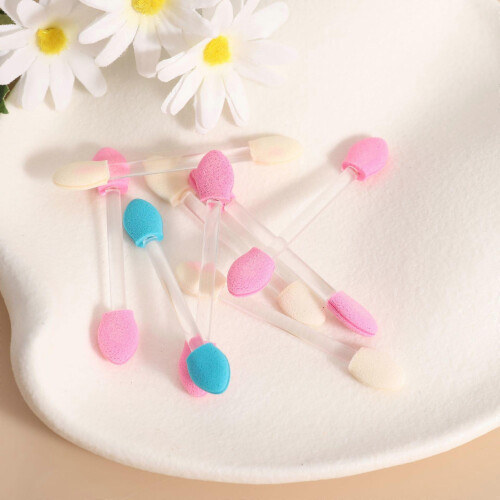 10-Pack Double-Ended Eyeshadow Sponge Sticks, Disposable Latex Makeup Applicators for Eyeshadow & Concealer 1