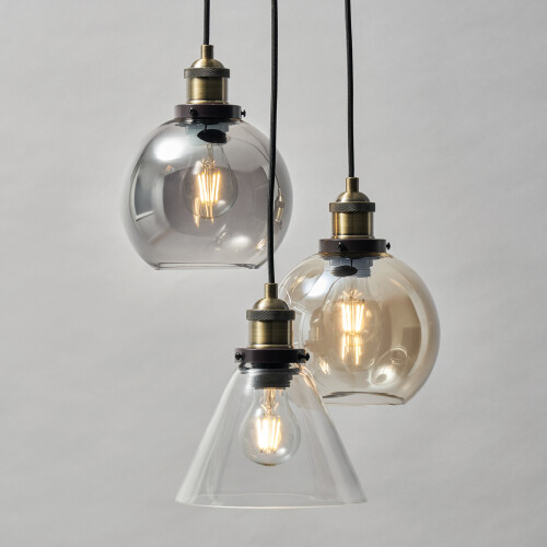 Litecraft Lula Ceiling Pendant 3 Light - Bronze 2