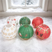 6 Stuks Kerstversiering Papieren Lantaarns, Ronde Hangende Chinese Papieren Lantaarns voor Thuis, Buitenfeestdecoraties