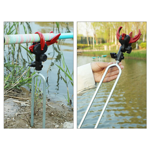 Auto Locking Fish Poles Brackets Ground-round ground insert 2