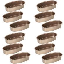 12 Pièces Moule à Gâteau Antiadhésif de Forme Ovale Gâteau au Fromage Pain Moule à Pain Plateau de Cuisson pour Four et Cuisson