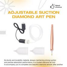 Electric Vacuum Diamond Art Pen with Adjustable Suction, Diamond Art Painting Pen Without Wax, Diamond Art Painting Pen