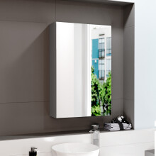 Nes Home Dark Grey 400mm Bathroom Mirror Cabinet With Shelf Storage