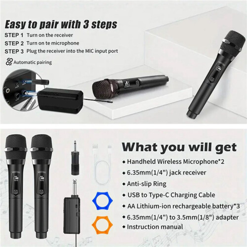2X Universal U-Segment Rechargeable Wireless Microphone One-to-Two Microphone U-Segment Home K Singer Handheld